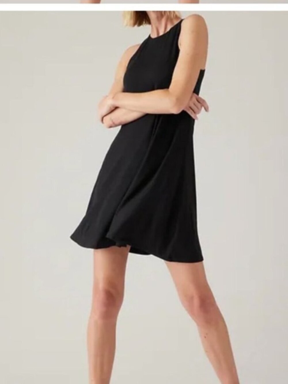 ATHLETA -Black Sleeveless Santorini Thera Dress Size Small